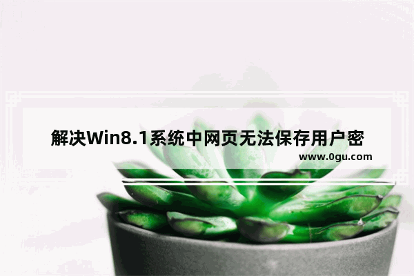 解决Win8.1系统中网页无法保存用户密码的问题