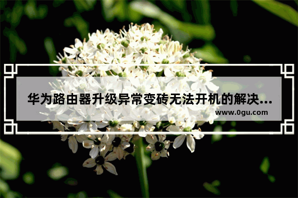 华为路由器升级异常变砖无法开机的解决方法