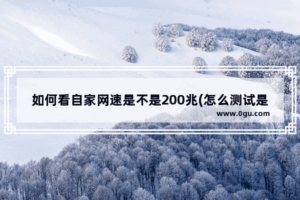 如何看自家网速是不是200兆(怎么测试是不是200m宽带)