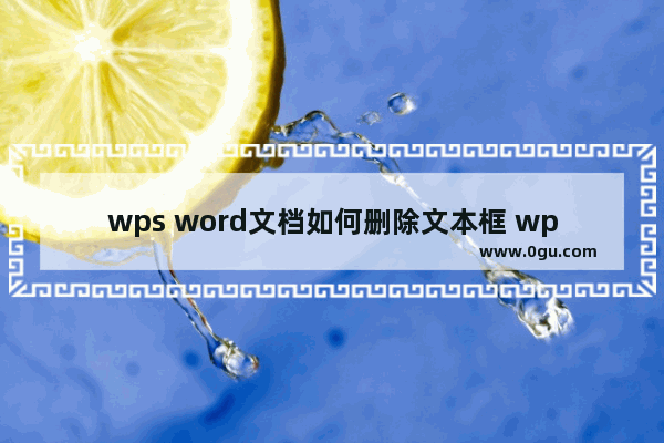 wps word文档如何删除文本框 wps word文档删除文本框的方法