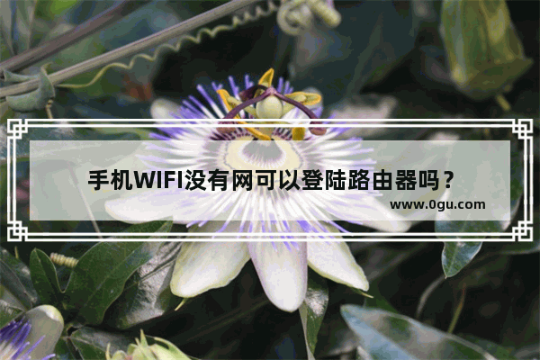 手机WIFI没有网可以登陆路由器吗？