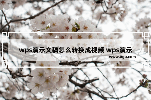 wps演示文稿怎么转换成视频 wps演示文稿转换成视频的方法