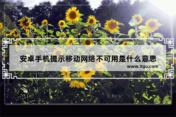 安卓手机提示移动网络不可用是什么意思