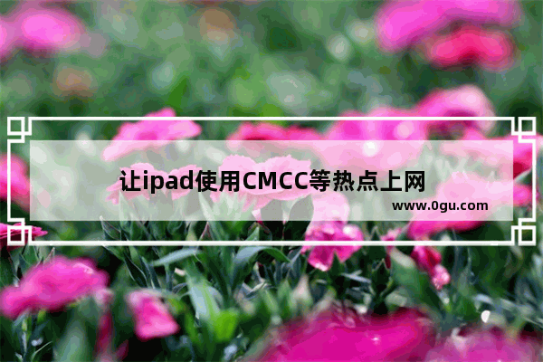 让ipad使用CMCC等热点上网