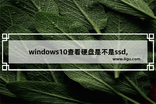 windows10查看硬盘是不是ssd,怎么看硬盘是ssd还是hdd