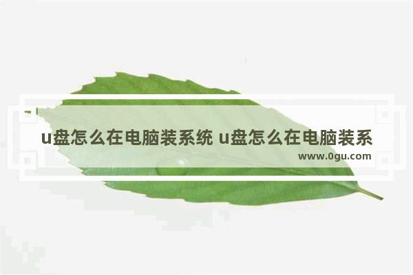 u盘怎么在电脑装系统 u盘怎么在电脑装系统启动