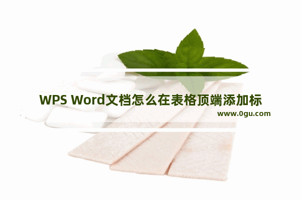 WPS Word文档怎么在表格顶端添加标题 WPS Word文档表格顶端添加标题的方法