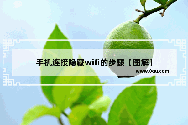 手机连接隐藏wifi的步骤【图解】