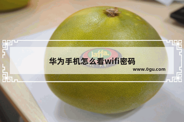 华为手机怎么看wifi密码