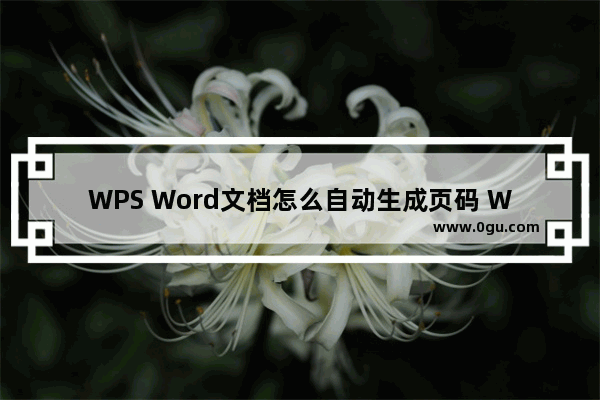 WPS Word文档怎么自动生成页码 WPS Word文档自动生成页码的方法