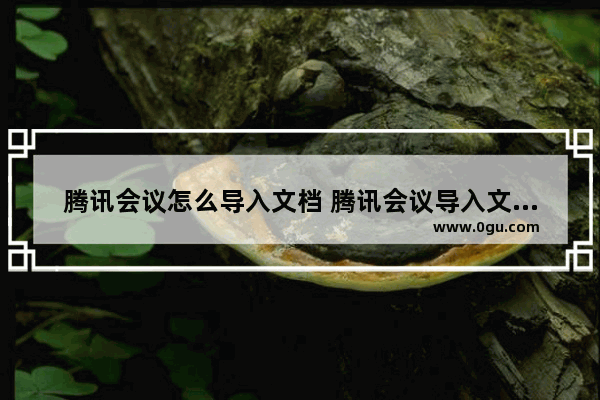 腾讯会议怎么导入文档 腾讯会议导入文档的方法