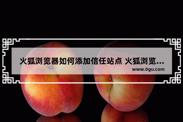 火狐浏览器如何添加信任站点 火狐浏览器添加信任站点的方法