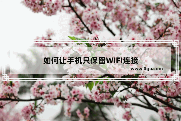 如何让手机只保留WIFI连接