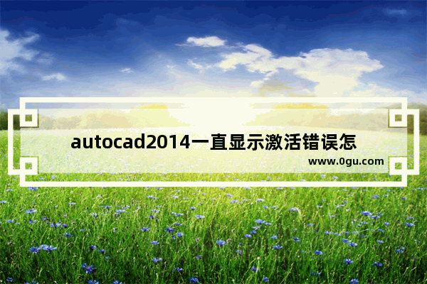 autocad2014一直显示激活错误怎么办,cad2013激活错误