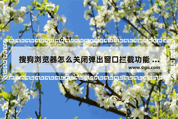 搜狗浏览器怎么关闭弹出窗口拦截功能 搜狗浏览器关闭弹出窗口拦截功能的方法