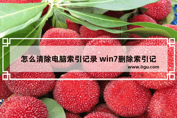 怎么清除电脑索引记录 win7删除索引记录