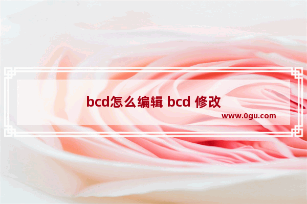 bcd怎么编辑 bcd 修改