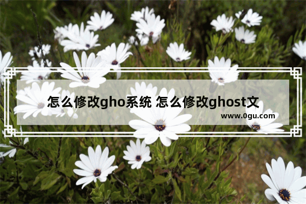 怎么修改gho系统 怎么修改ghost文件