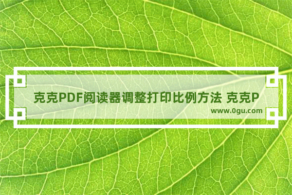 克克PDF阅读器调整打印比例方法 克克PDF阅读器怎么调整打印比例