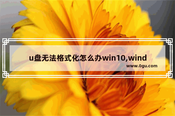 u盘无法格式化怎么办win10,windows10无法格式化u盘怎么办