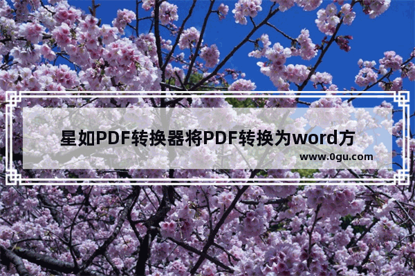 星如PDF转换器将PDF转换为word方法 星如PDF转换器如何将PDF转换为word