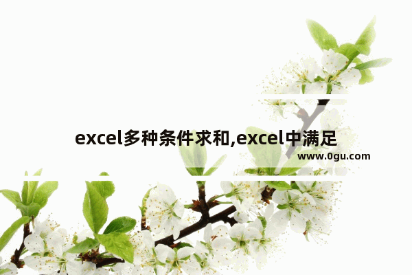 excel多种条件求和,excel中满足多个条件求和公式