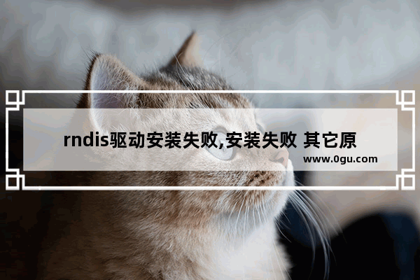 rndis驱动安装失败,安装失败 其它原因