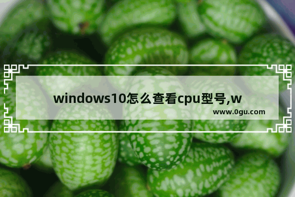 windows10怎么查看cpu型号,win10如何查看CPU