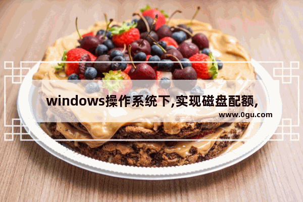 windows操作系统下,实现磁盘配额,windows10分配磁盘