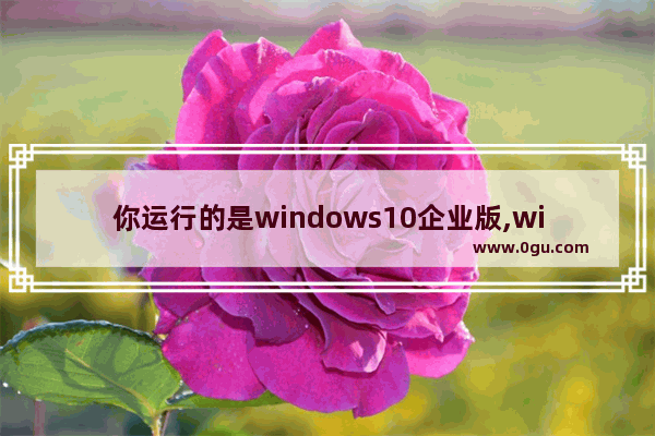 你运行的是windows10企业版,windows 10全新启动