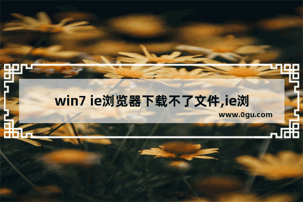 win7 ie浏览器下载不了文件,ie浏览器下载失败怎么办