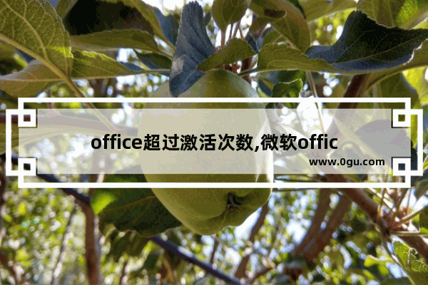 office超过激活次数,微软office激活已达到最大次数