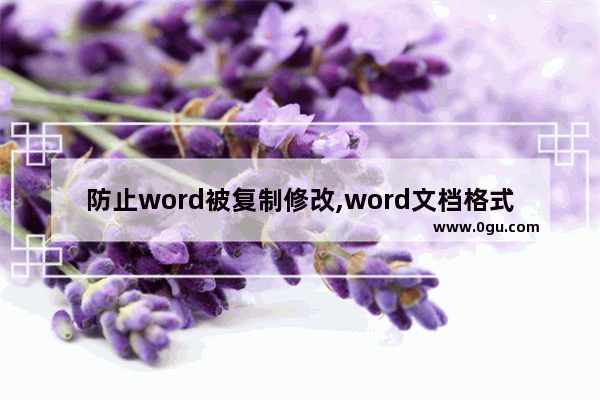 防止word被复制修改,word文档格式被篡改