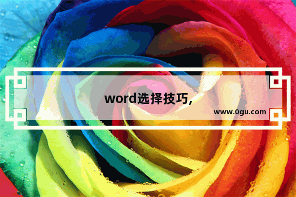 word选择技巧,