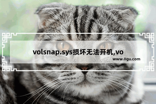 volsnap.sys损坏无法开机,volmgrx.sys蓝屏win10