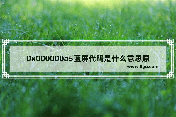 0x000000a5蓝屏代码是什么意思原因,蓝屏代码0x0000005原因