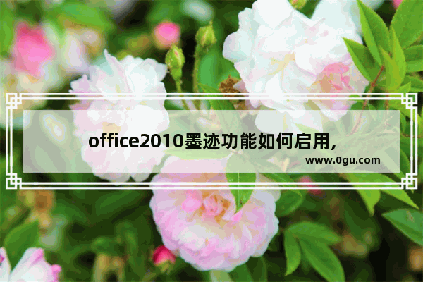 office2010墨迹功能如何启用,