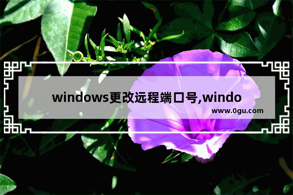 windows更改远程端口号,windows远程桌面端口号修改