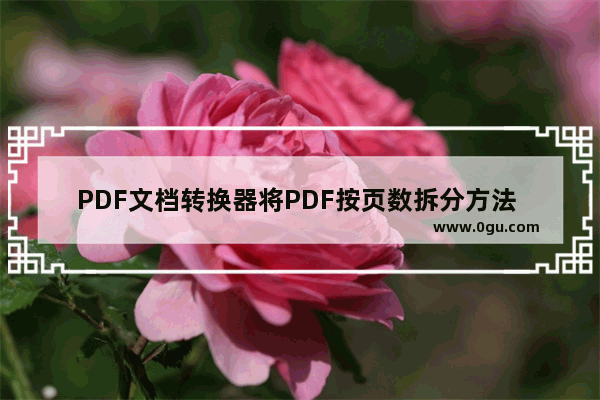 PDF文档转换器将PDF按页数拆分方法 PDF文档转换器怎么将PDF按页数拆分