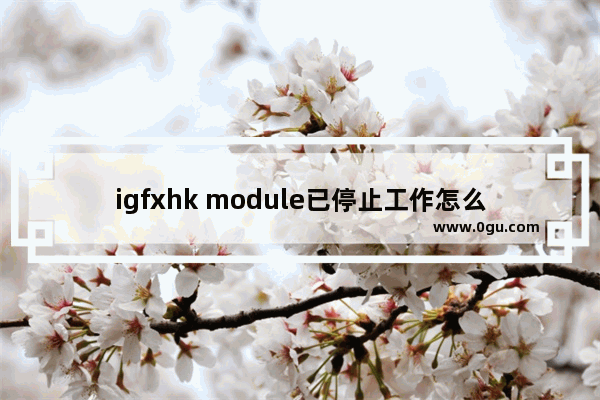 igfxhk module已停止工作怎么解决win10,电脑开机提示igfxHK Module已停止工作