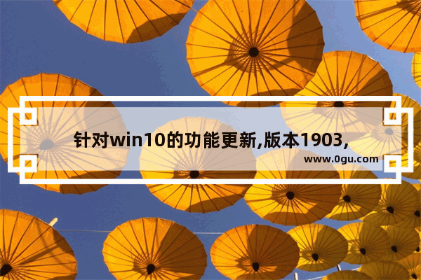 针对win10的功能更新,版本1903,window10更新1903