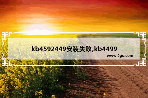 kb4592449安装失败,kb4499175补丁安装不上