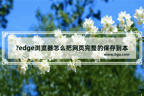 ?edge浏览器怎么把网页完整的保存到本地 ?edge浏览器把网页完整的保存到本地的方法