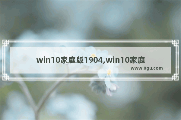 win10家庭版1904,win10家庭版是1803还是1903