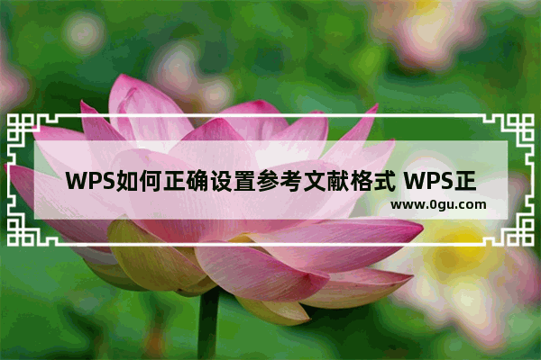 WPS如何正确设置参考文献格式 WPS正确引用参考文献的详细方法