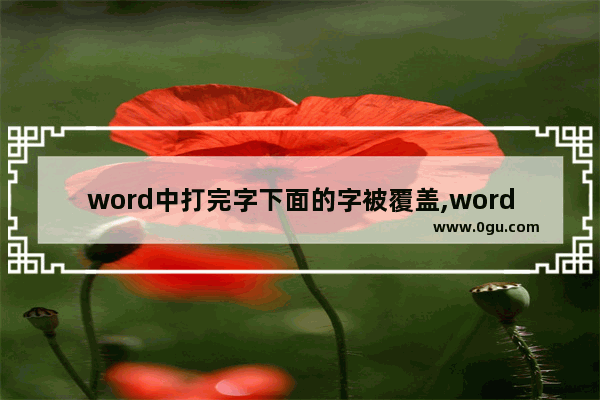 word中打完字下面的字被覆盖,word怎么打字不会把后面的字覆盖掉