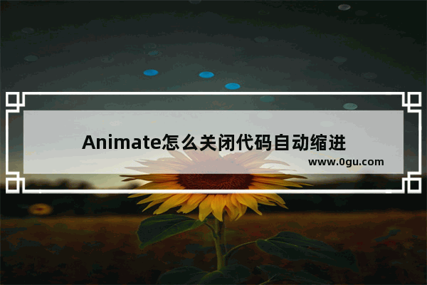 Animate怎么关闭代码自动缩进