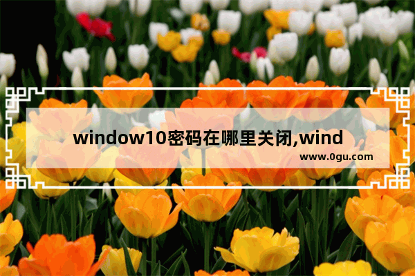 window10密码在哪里关闭,windows10密码怎么关闭