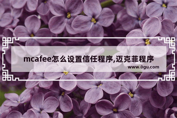 mcafee怎么设置信任程序,迈克菲程序是什么