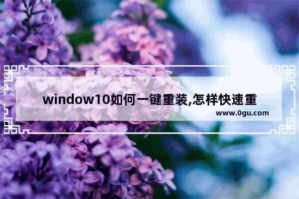 window10如何一键重装,怎样快速重装系统win10